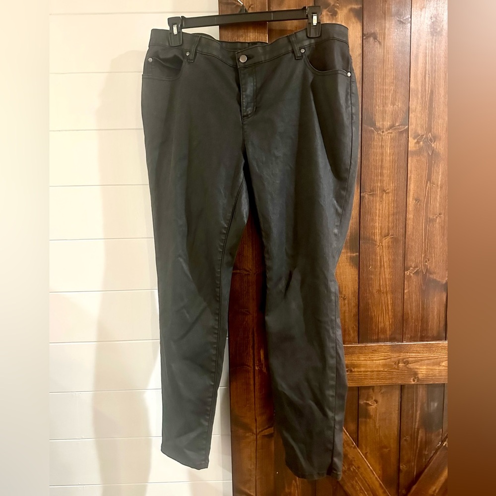 Eileen Fisher organic cotton  waxed skinny jeans with stretch